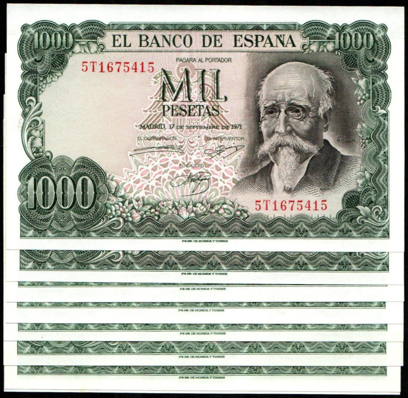 17 de septiembre de 1971. 1.000 pesetas. Series 5T, 6A, 6K y 6T. Cuatro parejas ...