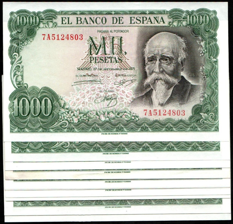 17 de septiembre de 1971. 1.000 pesetas. Series 7A, 7B, 7C, 7E, 7F y 7G. Todo en...