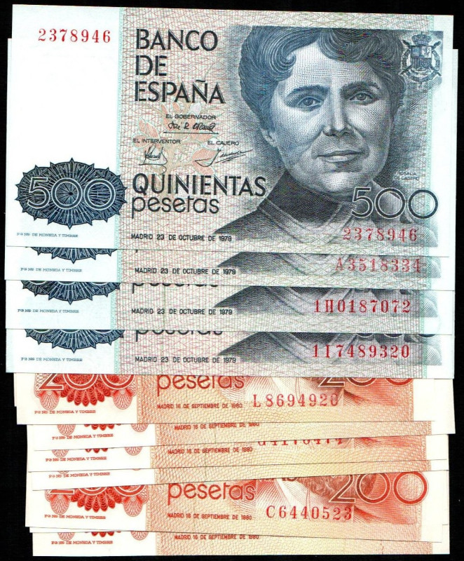 23 de octubre de 1979. 500 pesetas. Sin serie y series A, 1H y AI. K476 y 476a. ...