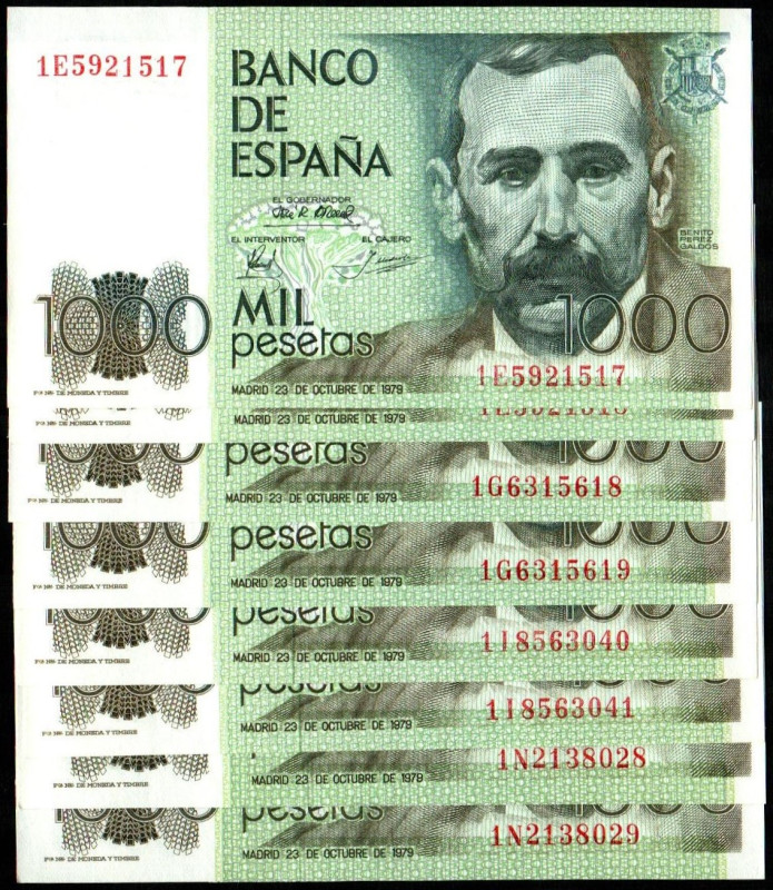 23 de octubre de 1979. 1.000 pesetas. Series 1E, 1G, 1I y 1N. Cuatro parejas cor...