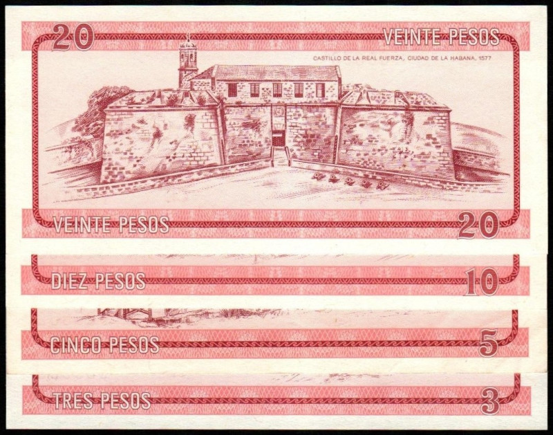 CUBA. Certificados de divisas. 3, 5, 10 y 20 pesos. 1985 y siguientes. De la ser...