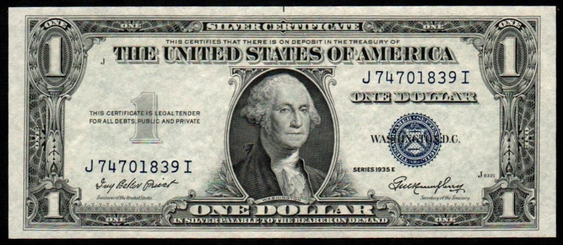 EE.UU./USA. 1$. 1935.Certificado de plata. Busto de Washington. Serie 1935-E. Fi...