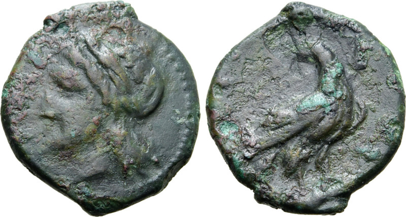 Sicily, Akragas (287-282 BC). Æ (2.34g, 14mm, 5h). Phintias, tyrant. Laureate he...