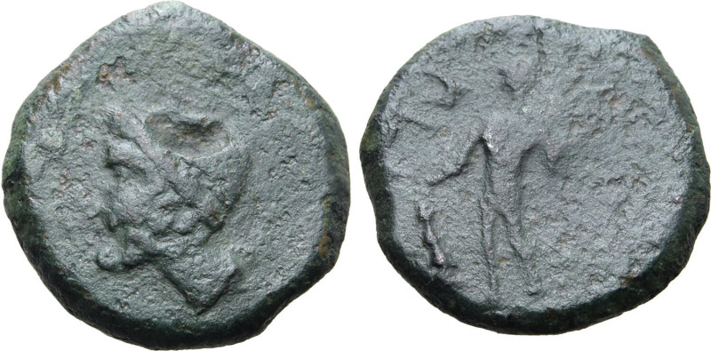 Sicily, Iaitos (2nd-1st century BC). Æ (5.67g, 17mm, 11h). Laureate head of Zeus...