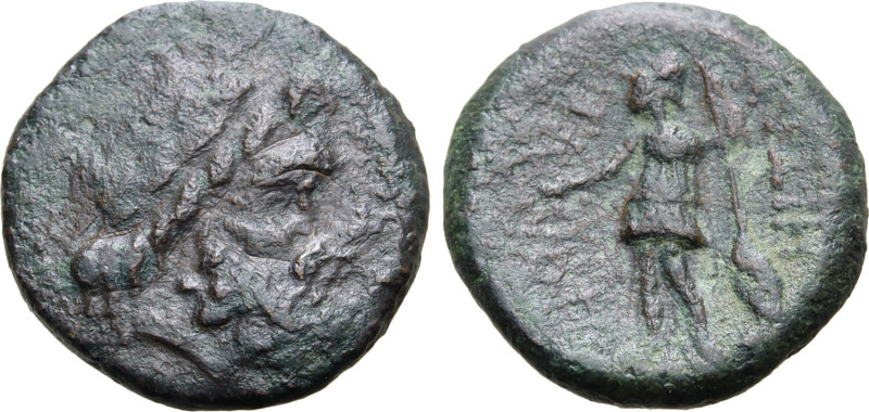 Sicily, Panormos, after 200 BC. Æ (4.17g, 17mm, 9h). Laureate head of Zeus to ri...