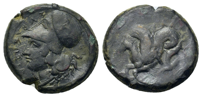 Sicily, Syracuse. Time of Dionysios I, circa 405-367 BC. Æ (19,8mm, 7.5g). Head ...