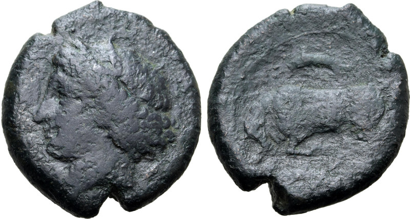 Sicily, Syracuse. Time of Agathokles, circa 317-310 BC. Æ (9.72g, 22mm, 12h). He...