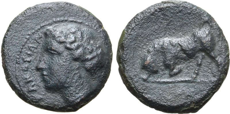 Sicily, Syracuse. Time of Agathokles, circa 317-310 BC. Æ (1.78g, 12mm, 1h). Wre...