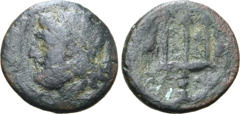 Sicily, Syracuse. Time of the Fifth Democracy, 214-212 BC. Æ (1.65g, 13mm, 12h)....