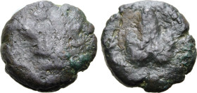 Sicily, Tauromenion. Circa 358-275 BC. Æ (2.11g, 12mm, 5h). Head of Hera to left, wearing polos. R/ Grape bunch on vine; [ΤΑΥΡΟΜΕΝΙΤΑΝ] around. CNS II...