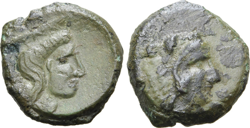 Sicily, Thermai Himeraiai, c. 367-330 BC. Æ (3.08g, 15mm, 6h). Head of Herakles ...