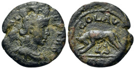 Troas, Alexandria. Pseudo-autonomous issue. Æ (21,7mm, 5.5g). Circa mid 3rd century AD.Turreted and draped bust of the city-goddess r., with vexillum ...