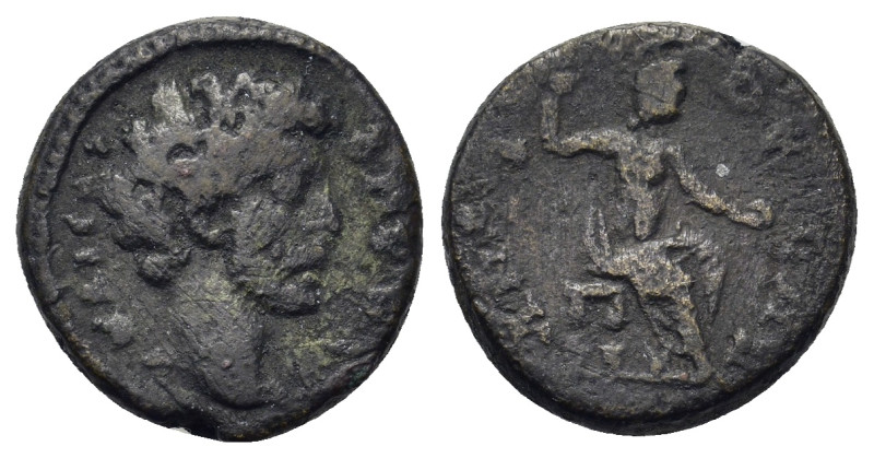 Lucius Verus (161-169). Macedon, Amphipolis. Æ (16mm, 4g). Bare head r. R/ Figur...