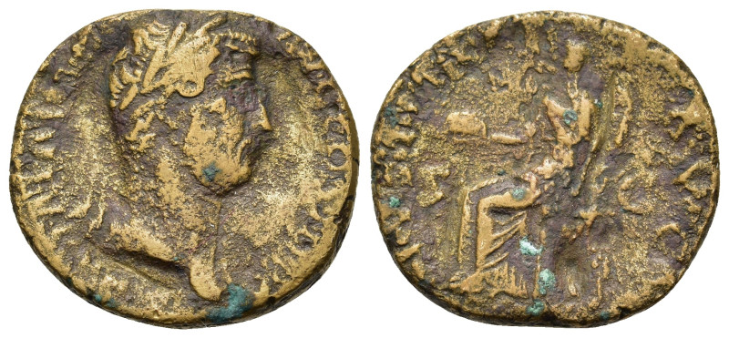 Hadrian (117-138). Æ As (25,4mm, 11g). Laureate head r. R/ Female seate left hol...