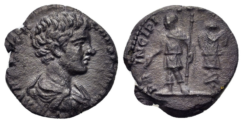 Caracalla (Caesar, 196-198). AR Denarius (16,8mm, 3g). Laodicea ad Mare. Barehea...