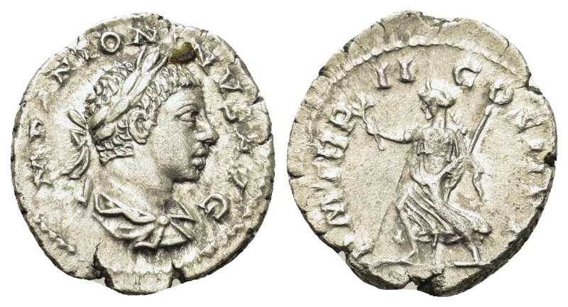 Elagabal (218-222). AR Denarius (18mm, 2.75g). Rome, AD 219. Laureate and draped...