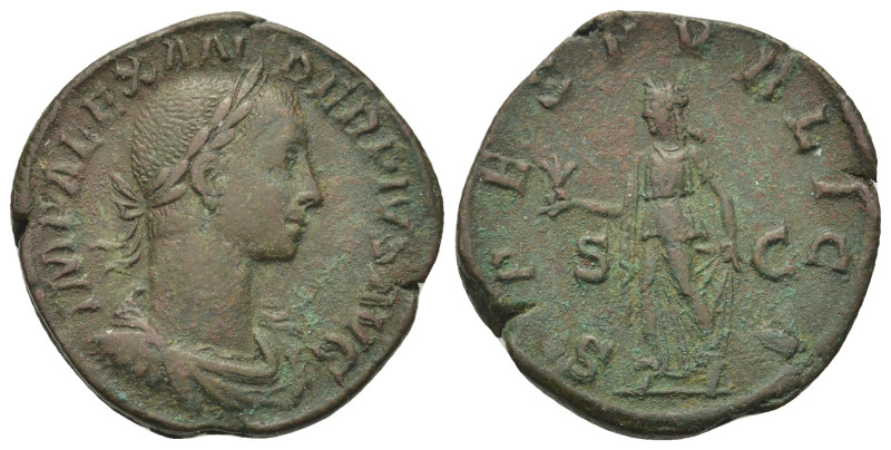 Severus Alexander (222-235). Æ Sestertius (30mm, 15.72g). Rome, AD 232. Laureate...