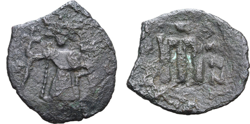 Arab-Byzantine, Umayyad Caliphate. Uncertain mint, AD 647-670. Æ Fals (3.27g, 22...