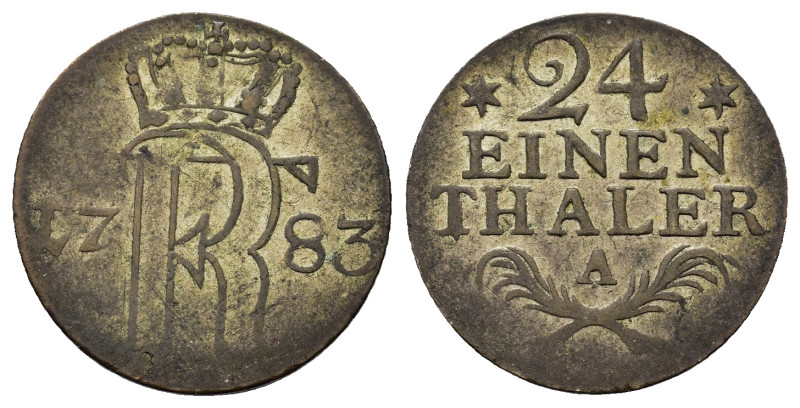 German States. Frederick II (1740-1786). AR 1⁄24 Thaler 1783. (20mm, 2g).