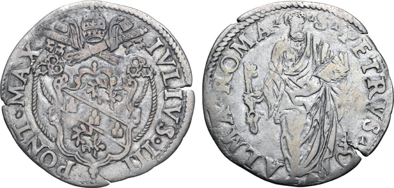 Italian States, Stato Pontificio (Papal States). Julius III AR Giulio. Rome mint...