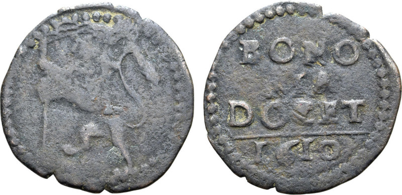 Italian States, Stato Pontificio (Papal States). Paul V Æ Quattrino. Bologna min...