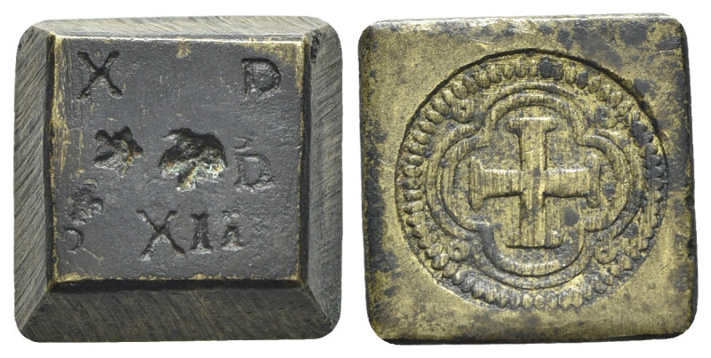 Italy, Square Coin Weight (18mm, 13.43g). VF.