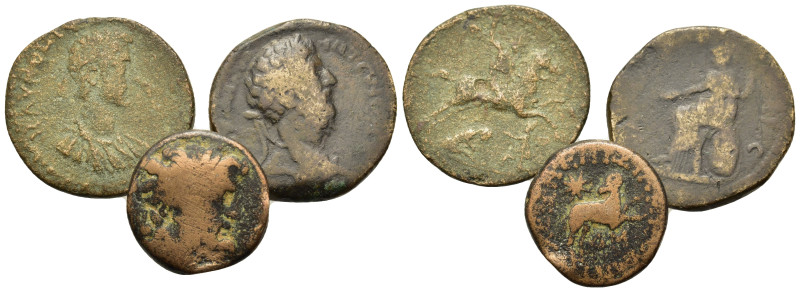 Lot of 3 Greek and Roman Provincial Æ coins, to be catalog. Lot sold as is, no r...