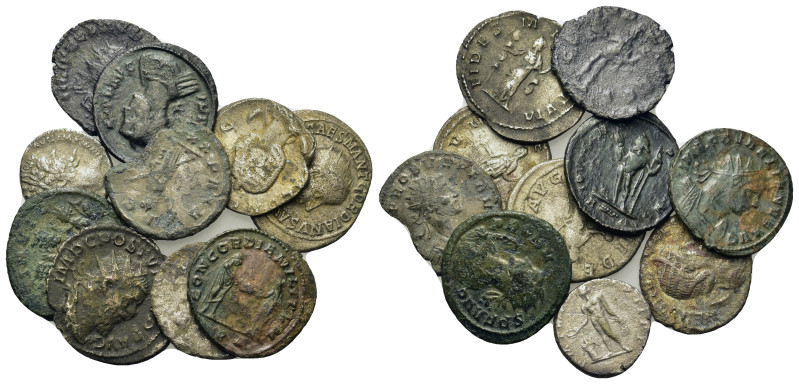 Lot of 10 Roman Imperial Æ and AR coins, to be catalog. Lot sold as is, no retur...