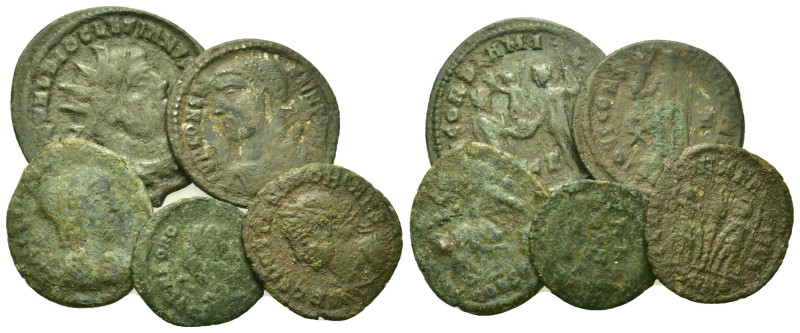 Lot of 5 Roman Imperial coins, to be catalog. Lot sold as is, no return.