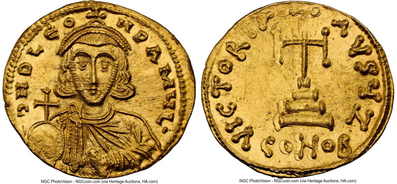 Leo III the Isaurian (AD 717-740). AV solidus (22mm, 4.47 gm, 5h). NGC MS 4/5 - ...