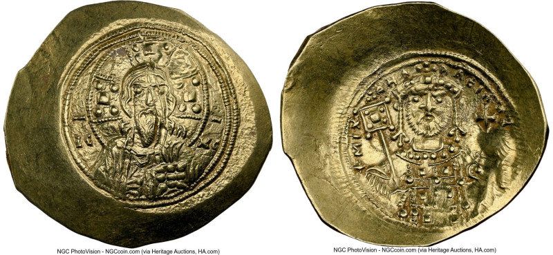 Michael VII Ducas (AD 1071-1078). AV/EL histamenon nomisma scyphate (29mm, 4.37 ...