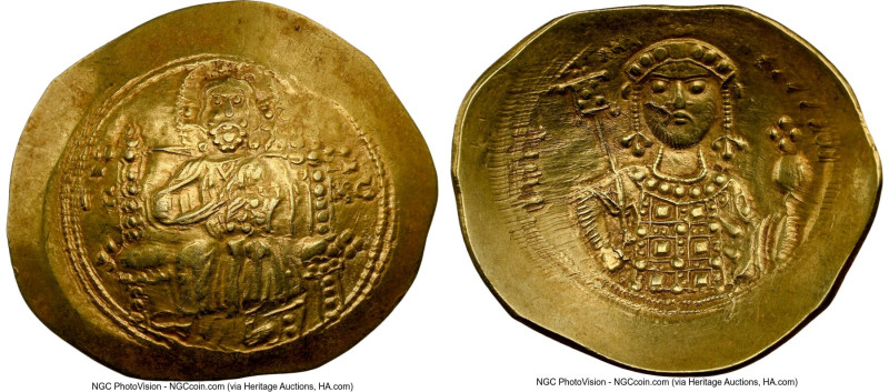 Michael VII Ducas (AD 1071-1078). AV/EL histamenon nomisma scyphate (28mm, 4.37 ...