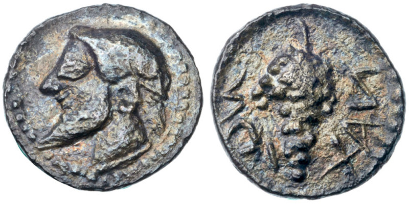 Sicily, Naxos. Silver Litra (0.85 g), ca. 530-510 BC Head of bearded Dionysos le...