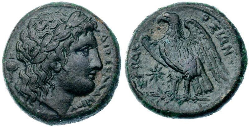 Sicily, Syracuse. Hiketas II. Æ (11.47 g), 287-278 BC ca. 283-279 BC. ΔIOΣ EΛΛAN...