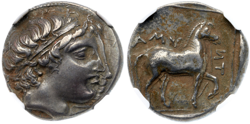 Macedonian Kingdom. Amyntas II. Silver Didrachm (10.69 g), 395/4-393 BC Aigai or...