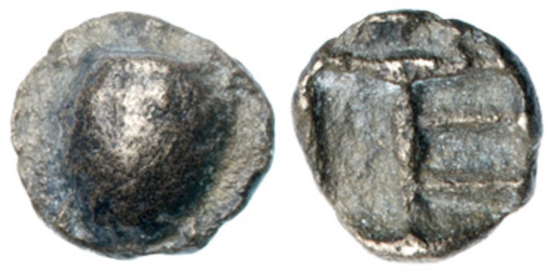 Islands off Attica, Aegina. Silver Tetartemorion (0.16 g), ca. 456/45-431 BC Sea...