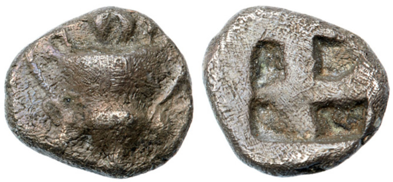 Cyclades, Naxos. Silver Trihemiobol (0.91 g), ca. 520-490 BC Kantharos. Reverse:...