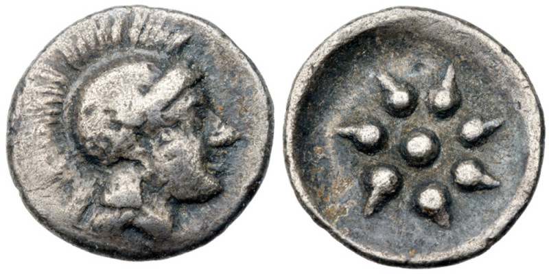 Crete, Itanos. Silver Obol (0.73 g), ca. 320-270 BC Head of Athena right, wearin...