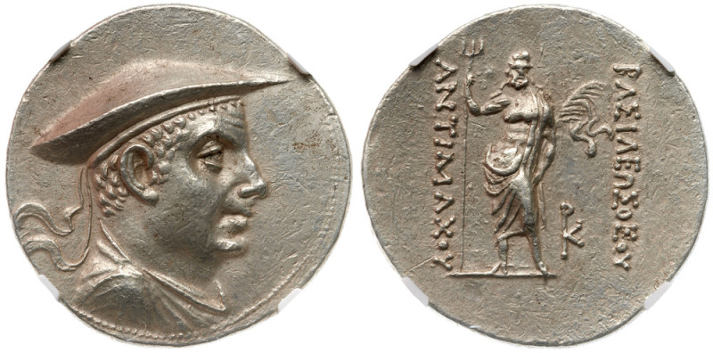 Baktrian Kingdom. Antimachos I. Silver Tetradrachm (16.93 g), ca. 174-165 BC Dia...