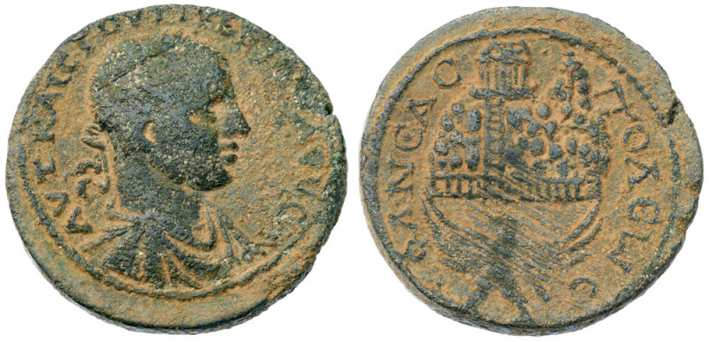 Samaria, Neapolis. Trebonianus Gallus. Æ (12.28 g), AD 251-253 ΑΥΤ ΚΑΙ Γ ΟΥE ΤΡE...