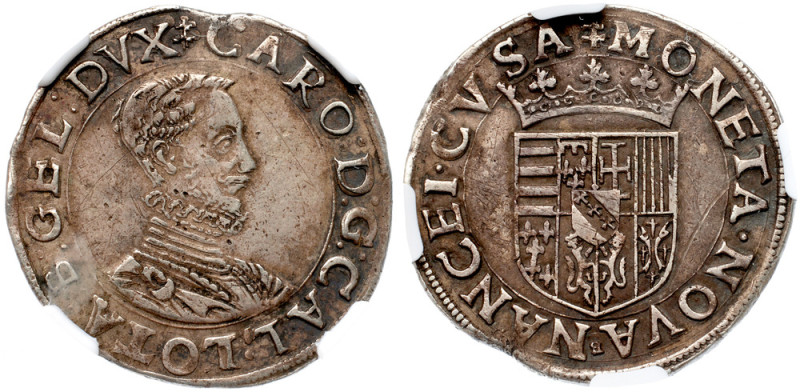 Lorraine. Charles III (1545-1608). Silver Teston, undated. Nancy mint. Cuirassed...