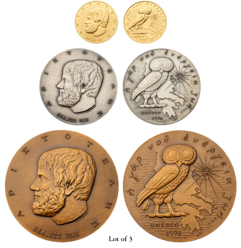 UNESCO issued Set of Medals, 1978. In Memory of the 2300th Anniversary of the De...