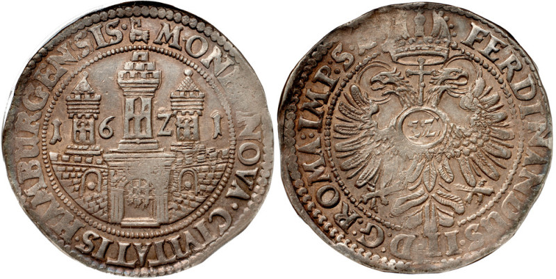 Hamburg. Freie Hansestadt. Silver Taler, 1621. 28.91g. Date interspersed in City...