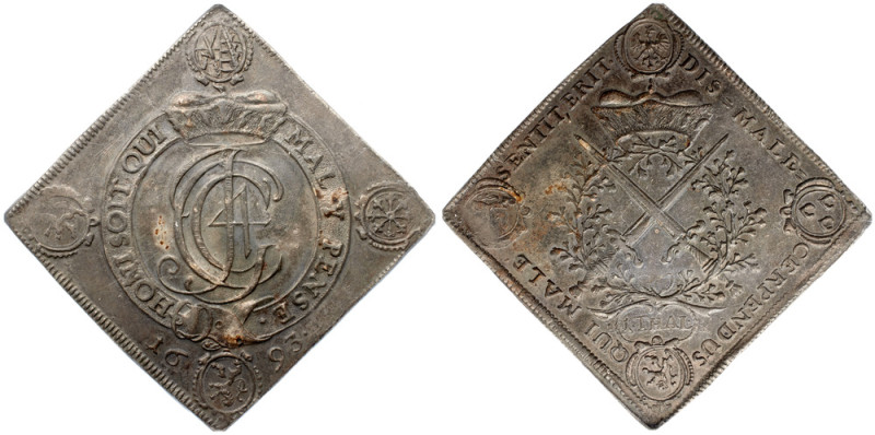 Saxony. Johann Georg IV (1691-1694). Silver Taler Klippe, 1693. On the Election ...