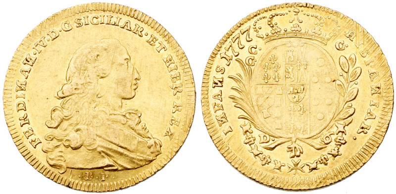 Naples and Sicily. Ferdinando IV di Borbone, first reign (1759-1799). Gold 6 Duc...