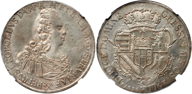 Tuscany. Pietro Leopoldo (1765-1790). Silver Francescone, 1768. 27.33g. Armored ...