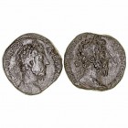 Marco Aurelio. Sestercio. AE. (161-180). Lote de 2 monedas. MBC- a BC.
