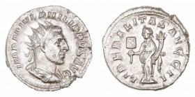 Filipo I. Antoniniano. AR. (244-249). R/LIBERALITAS AVGG. II. 3.97g. RIC.38b. MBC+.