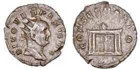 Trajano Decio. Antoniniano. AR. Roma. (250-251). Acuñación de restitución. A/DIVO VESPASIANO. R/CONSECRATIO. 3.32g. RIC.80. Rara. MBC+/MBC.