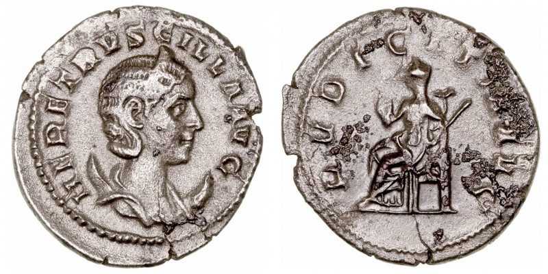 Herennia Etruscilla, esposa de Trajano Decio. Antoniniano. AR. (249-251). R/PVDI...